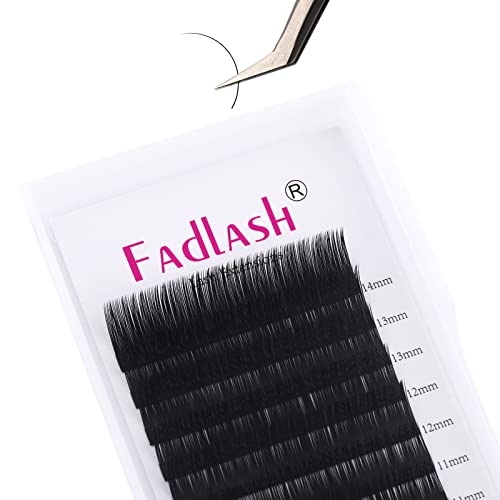Eyelash Extensions 0.05mm D Curl Mix 8-14mm FADLASH Classic Lash Extensions 1:1 Individual Classic Eyelashes Black Matte Single Lashes Extension