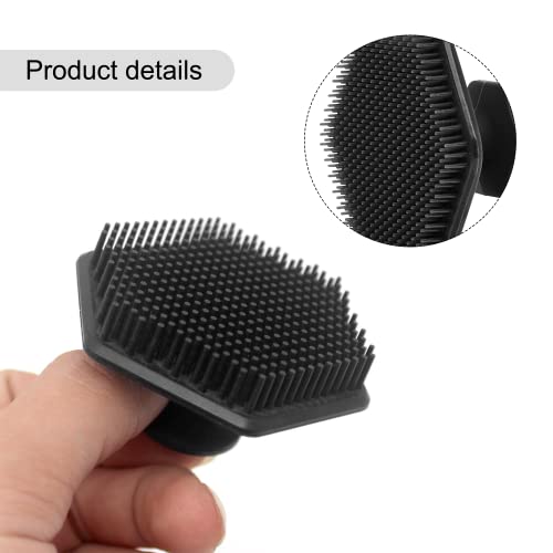 Body Scrubber Silicone Face Scrubber 1Pcs Black Shower Scrubber Facial Cleansing Brush Mini Manual Silicone Face Exfoliator Pad Face Massager Bru