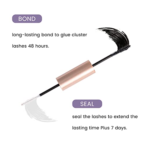 Lash Bond and Seal Eyelash Glue for Cluster Lashes Individual Eyelash Extensions Eyelash Bond and Seal Waterproof Strong Hold for 72 Hours Latex-