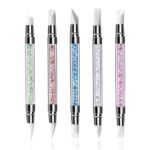 Qufiiry 5Pcs Silicone Nail Art Brush, Dual Head Manicure Carving Pen, Nail Art DIY Decoration Tool Nail Polish Brush Dotting Salon Tool Set