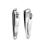 Sizler Beauty Small Portable Finger Nail Clipper Stainless Steel Built-in File Nail Cutting Clippers, Pedicure Manicure Tool Slanted Tip Cuticle