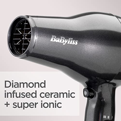 BaByliss Platinum Diamond 2300W Professional AC Motor hairdryer, ultra-fast drying, Ionic, Diffuser