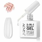 Builder Gel Clear, 5 in 1 Nail Builder Gel in a Bottle, Builder Base Gel Nail Strengthener Gel for Weak Nails, Hard Nail Gel Builder Extension fo