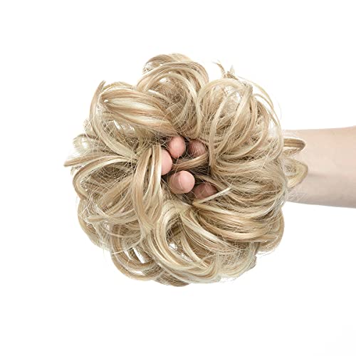 Messy Hair Bun Extensions Curly Wavy Hair Scrunchies for Women Girls Large Synthetic Donut Updo Hair Pieces Hair Chignons