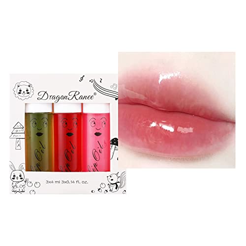 Lip Plumper Gloss Moisturizing Lip Lotion Oils,6Pcs Fruit-flavored Transparent Colorless , Moisturized Liquid Lipstick for Dry and Chapped Lips (