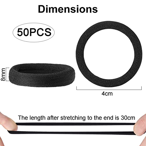 ILamourCar Hair Bobbles for Women, 50 Pack Soft Hair Ties No Damage, Seamless Hair Bands for Thick Curly Hair, Strong Elastic Ponytail Holders Ha