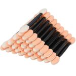 50PCS Sponge Eyeshadow Applicators - Disposable Eyeshadow Applicators - Beige Eye Shadows Sponge Brushes - Eye Makeup Applicators for Nails and E