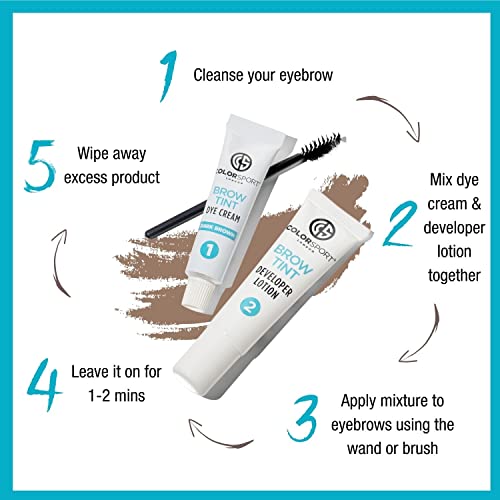 COLORSPORT LONDON 30 DAY BROW TINT, Eyebrow Tint, Eyebrow Dye, Immediate Visible Results, Last for up to 30 days, Dark Brown