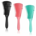 tonyg-p 3 Pack Detangling Brush Detangler Hair Brush for Afro America Textured 3a to 4c Kinky Wavy, Curly, Coily, Wet/Dry Hair, Easy to Clean (Pi
