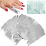 LRMYS Nail Gel Wraps Remover Foil Set, Manicure Gel Nail Art Soak off Removal Tools, Silver 100Pcs