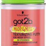 Schwarzkopf got2b Made4Mess Texture Hair Putty, Medium Hold, For Layered or Pixie Cuts, Silicone Free, 100 ml