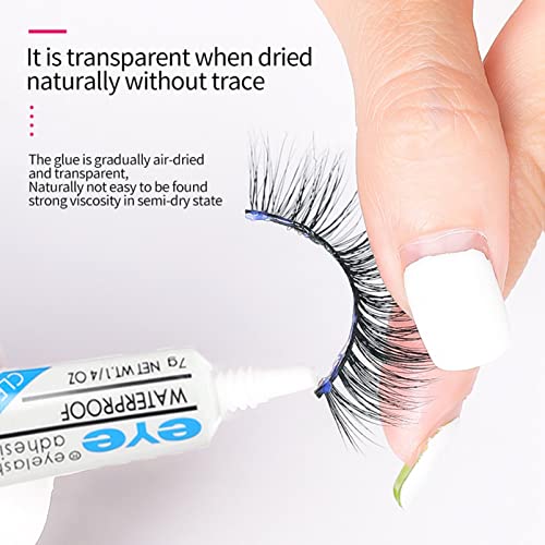Eyelash Glue Clear 7g 0.25 FL. OZ. Strong Hold False Eyelash Glue Waterproof Long Lasting Lash Glue Strip Eyelash Adhesive White Lashes Glue
