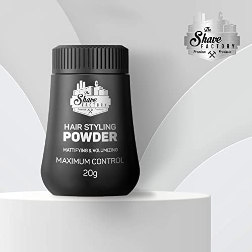 The Shave Factory Hair Styling Powder 20g. Mattifying&Volumizing Powder with Maximum Control-Elegant Design, Ease Of Use, Flexible and Long-Lasti