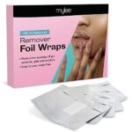 Mylee 100pcs Gel Nail Polish Remover Foil Wraps, Aluminium Foil Wraps with Pre-attached Lint-Free Cotton Pads for Fast & Gentle Soak Off Gel Poli
