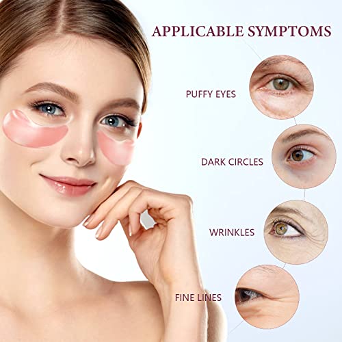 Rose Under Eye Mask, Collagen Under Eye Patches For Puffy Eyes & Bags, Dark Circles and Wrinkles, Look Younger and Less Tired, Revitalize and Moi