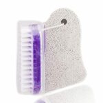 GOLDY Nail Brush and Pumice Stone Set for Dead Skin Removal 2 in 1 Scrubbing Foot File with Flexible Bristles Suitable for Feet Hands Nails Or Bo