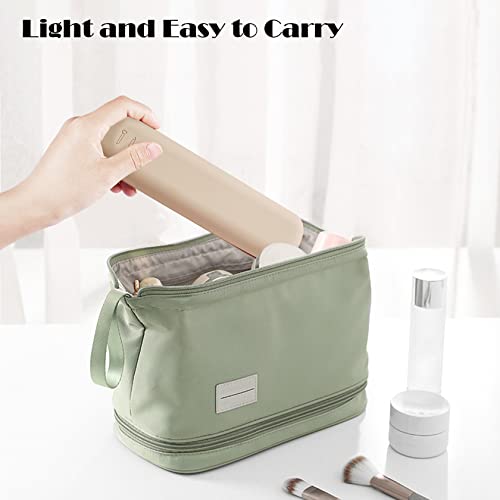 Qetlavee 2pcs Travel Makeup Brush Holder,Portable Makeup Brush Case for Travel,1pcs Makeup Brush Organizer+1pcs Makeup Sponge Holder,Silicone Fou