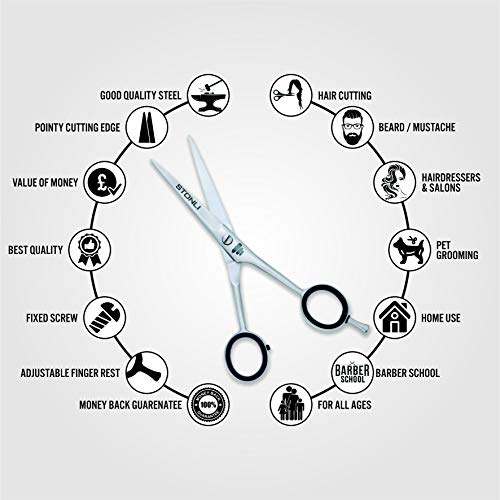 Stonli Hairdressing Scissors for Hair Cutting - Stainless Steel 6 inch Hair Scissors with Sharp Edge Hair Cutting Scissors - Barber Scissors with