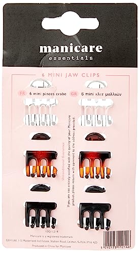 Manicare 6 Mini Jaw Clips, Claw Clips For Sectioning And Decorating The Hair, Non-Slip Hair Accessories, Hair Clamps For Holding Back Hair, Hair