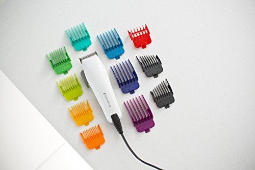 Remington HC5035 Corded Colour Cut Hair Clipper, White and Grey