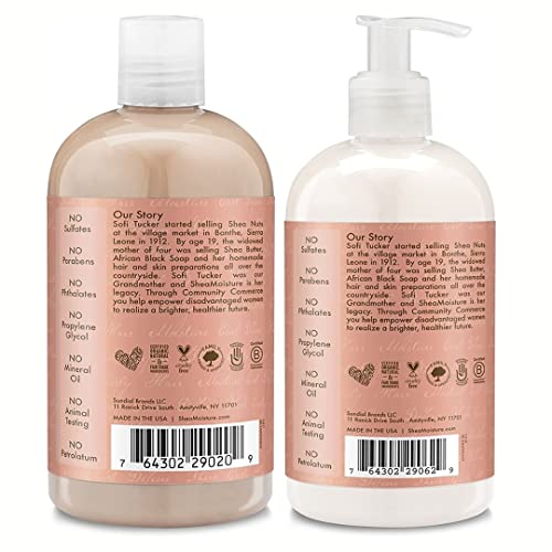 Shea Moisture Coconut & Hibiscus Curl & Shine Shampoo and Conditioner Set W/silk Protein and Neem Oil 13 Oz Bottles by Shea Moisture