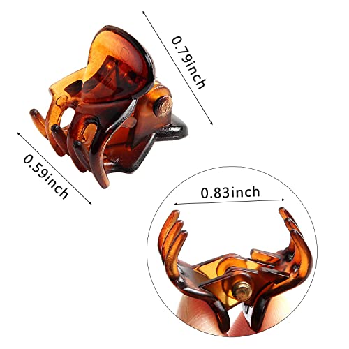JANYUN 24 Pcs Mini Claw Clips Non Slip Hair Claw Clips Clamps for Women Girl's Hair (Black and Brown)