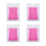400 pcs Micro Applicator Brushes Mascara Wands Eyelash Brush for Eyelash Extensions (pink)