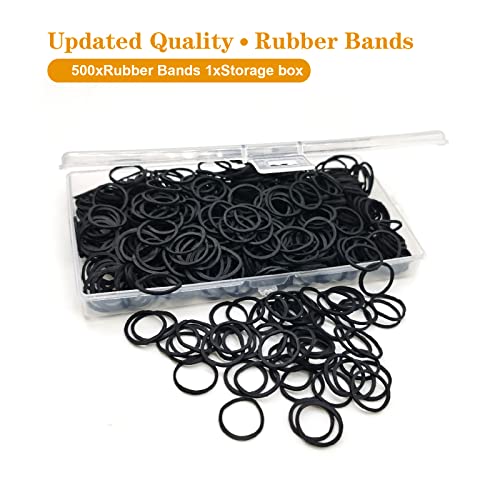 Black Elastic Hair Bands, Yedtreg 500pcs Small Hair Rubber Bands with Box, Soft Mini Hair Elastics Ties Bands for Women Hair, Kids Hair, Braids H