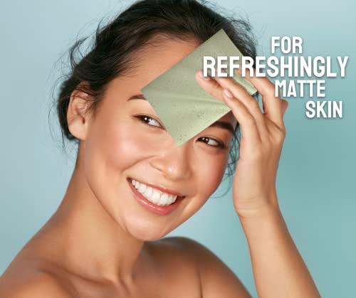 EcoFeminii Green Tea Oil Control Blotting Sheets-100 pcs Natural Papers for Clear, Clean & Matte Skin-Removal of Facial Oil & Sebum (Medium (6cm