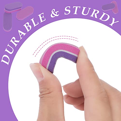 Lusofie 40Pcs Mini Pink Nail Buffer Blocks 100/180 Double Sided Buffer Nail File Grit Sponge Sanding Nail Polish Blocks for Acrylic Nails(Pink-Pu