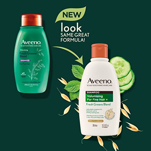 Aveeno Volumising For Fine Hair + Fresh Greens Blend Scalp Soothing Oat Conditioner 300ml