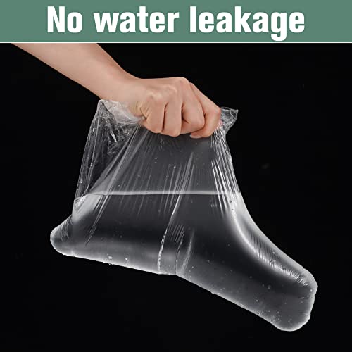 PROUSKY 100 Pieces Plastic Disposable Booties, Paraffin Wax Bath Liners for Pedicure Hot Spa Wax Treatment