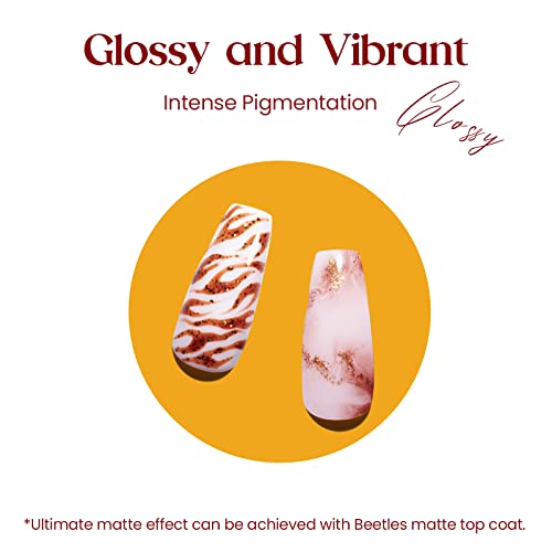 Beetles Gel Nail Polish Set,Fall Winter Colours Yellow Orange Gold Glitter Red Gel Polish Soak Off UV Gel Nail Polish Nail Art Salon Manicure Gel