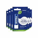 NIVEA Lip Balm Original Care Pack of 6 (6 x 4.8g) Protective Lip Moisturiser with Shea Butter and Natural Oils, Caring Lip Balm for 24h Moisture
