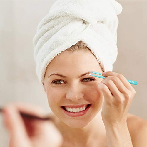 Eyebrow Tweezers Women 6Pcs, Full Size Professional Eyebrow Tweezers Kit, Precision Tweezers Set for Eyebrow/Ingrown Hairs/Splinter/Facial Hair R