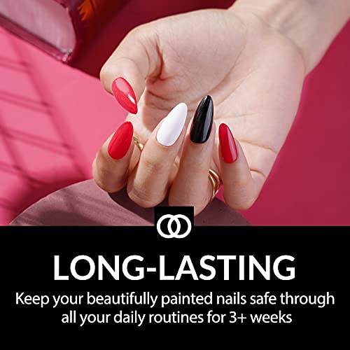 LagunaMoon™ Gel Nail Polish Set - 6 Colours Red Purple Grey Black White Pink Pigmented High-Shine Kit Gel Polish for Salon Quality DIY Nails - UV