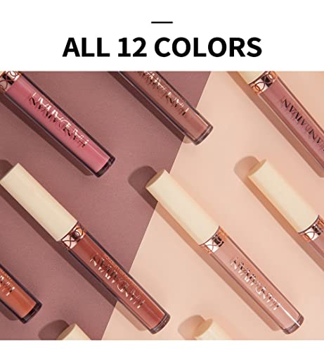 Beteligir 6Pcs Matte Liquid Lipstick Set, 6 Nude Colors Matte liquid Long-Lasting Non-Stick Cup Not Fade Waterproof Lip Gloss Set for Women Makeu