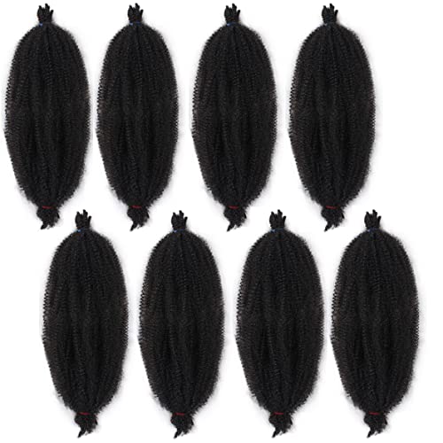 Leeven 16 Inch Pre Separated Springy Twist Hair for Afro Marley Locs 8 Packs Pre-Fluffed Popping Spring Twist Crochet Hair for Distressed Locs Af