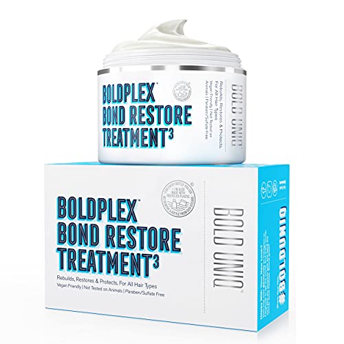 BoldPlex 3 Bond Repair Hair Protein Treatment Mask for Dry Damaged hair - Hydrating & Conditioning for Curly, Coloured, Frizzy, Broken or Bleache
