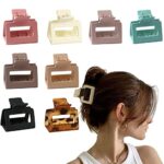 Small Claw Clips,8 Pcs Hair Clips,Claw Clip For Women Girls Thin/Medium/Thick/Hair，Square Matte Nonslip Mini Hair Claw Hair Accessories For Women