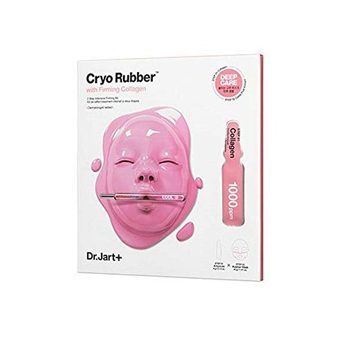 Dr.Jart Dermask Cryo Rubber Facial Mask Pack (Moisturizing Hyaluronic Acid & Firming Collagen) NEW UPGRADE Ampoule + Rubber Mask 2 Step Kit (Firm