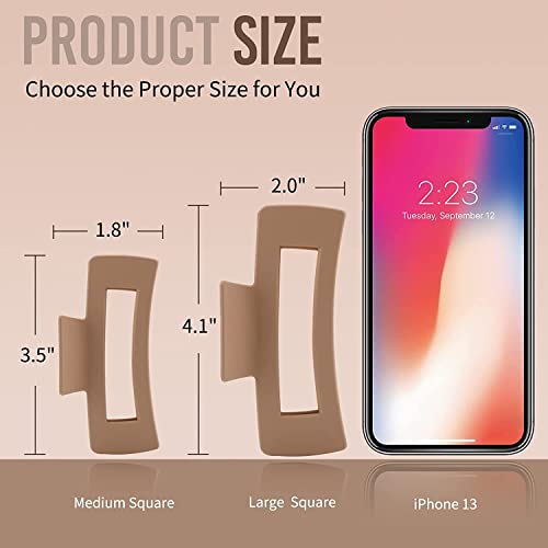 QAIMER hair claw clips for women thick hair, 4.1 inch matt coated hair clips women for thick & thin hairs, 4PCS