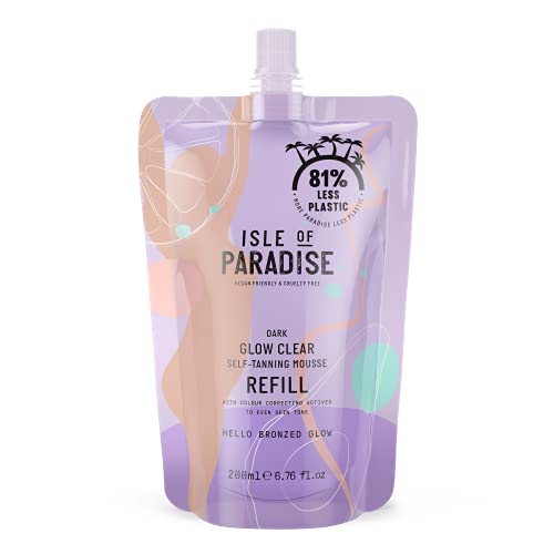 Isle of Paradise Self Tan Mousse, Medium (200 ml) Glow Clear Self Tanning Foam, Natural Ingredients & Vegan (packaging may vary)