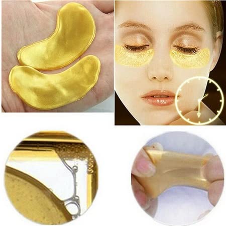24K Under Eye Treatment Masks, Natural Gel Eye Masks, Under Eye Gel Patches for Dark Circles, Anti Wrinkle, Puffy Eyes, Skincare, Hydrating, Soot