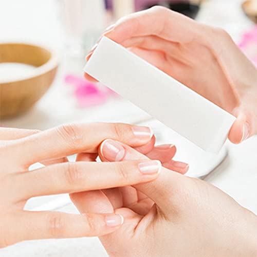 10pcs Nail Buffer Block 4 Way Professional Nail Files and Buffer Nail Sanding Tools for Gel Natural Acrylic Nails - White
