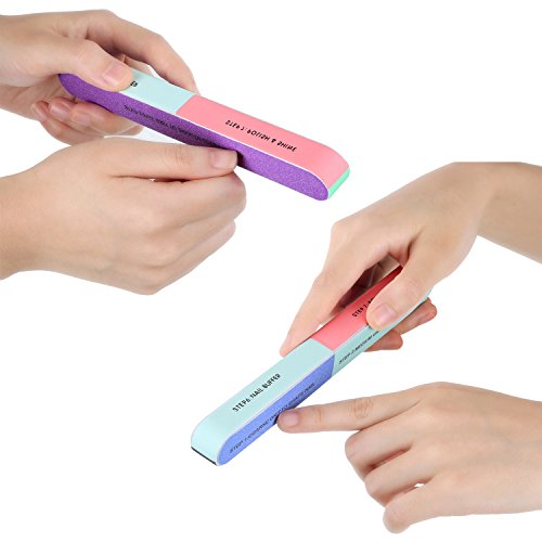 Mudder Nail File and Nail Buffer Cosmetic Manicure, 7 Ways (6 Set)