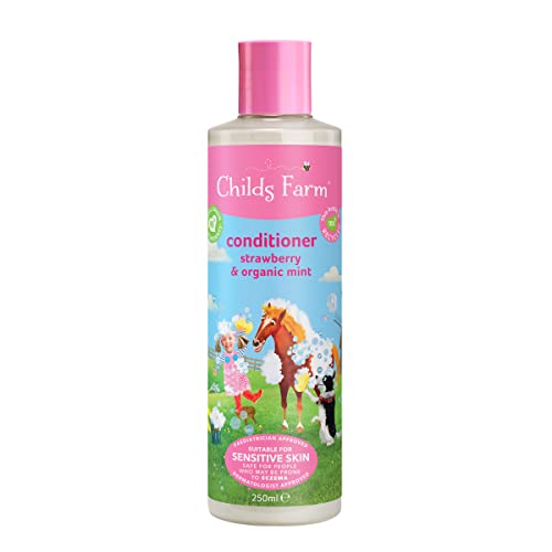 Childs Farm | Kids Conditioner 250ml | Strawberry & Organic Mint | All Hair Types | Conditions & Nourishes | Suitable for Dry, Sensitive & Eczema