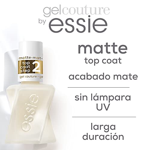 essie Gel Nail Polish Matte Top Coat Gel Couture Clear Nail Polish Longlasting, Chip Resistant, Fade Resistant, No UV Lamp Required Top Coat 13.5