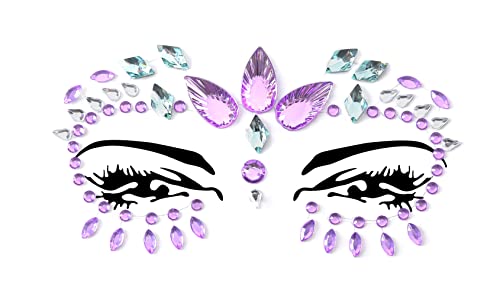 Face Gems Adhesive Glitter Jewel Tattoo Sticker Festival Gems Rave Party Body Make Up (Shine)