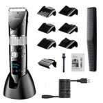 Hatteker Professional Hair Clipper Cordless Clippers Hair Trimmer Beard Shaver Electric Haircut Kit Ceramic Blade Waterproof Rechargeable Battery